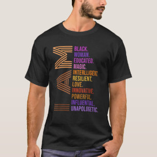Camiseta Eu sou uma mulher negra História Mês Sem desculpas