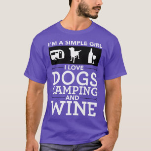 Camiseta Eu sou uma mulher simples Eu amo cachorros acampan