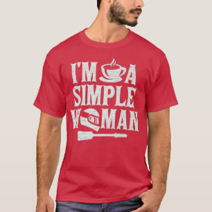 Camiseta Eu sou uma mulher simples motocicleta pedalando Bi