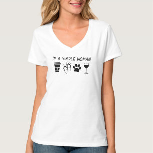 Camiseta Eu sou uma mulher simples Sapatilhas de café