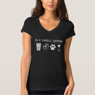 Camiseta Eu sou uma mulher simples Sapatilhas de café