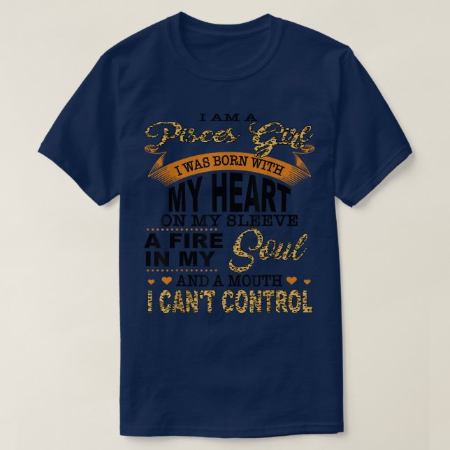 Camiseta Eu Sou Uma Peixes Garota Que Eu Estava Nascer Com  (Frente do Design)