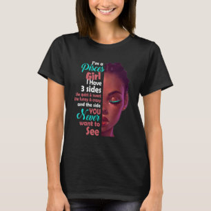 Camiseta Eu Sou Uma Peixes Garota Que Tenho 3 Lados