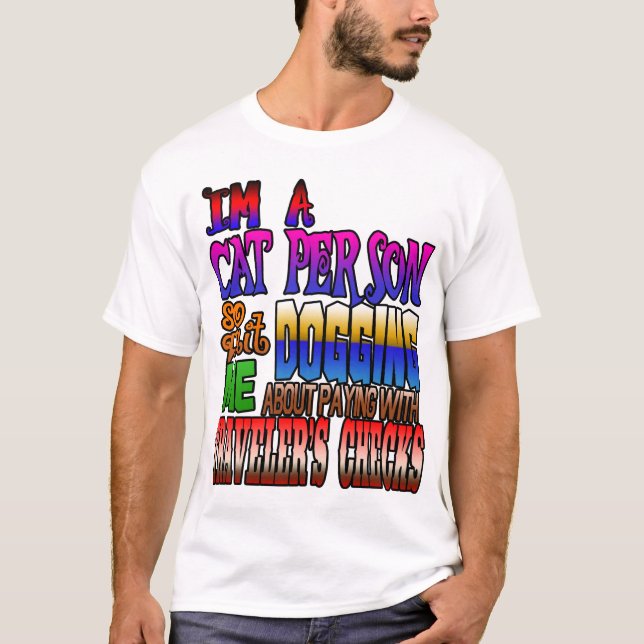 Camiseta Eu sou uma pessoa de gato, então pare de me perseg (Frente)