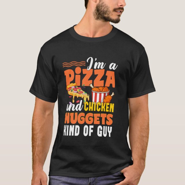 Camiseta Eu sou uma Pizza e Nuggets de frango meio que engr (Frente)