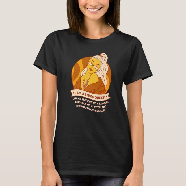 Camiseta Eu sou uma rainha da libra - Sinal Zodiac no Natal (Frente)