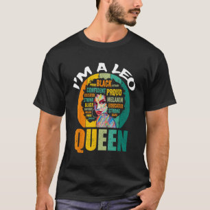 Camiseta Eu sou uma Rainha Leo Vintage Melanin Negra Mulher
