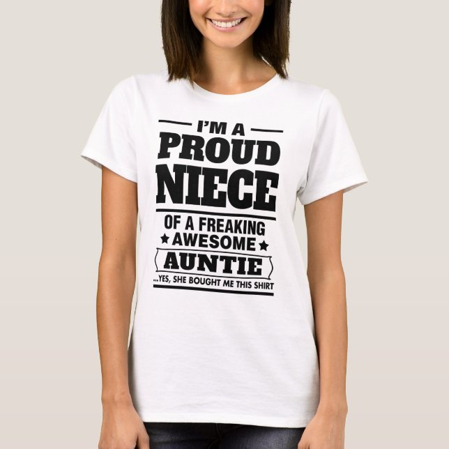 Camiseta Eu sou uma sobrinha orgulhosa de A que Freaking o (Frente)