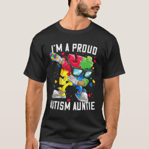 Camiseta Eu sou uma tia autista orgulhosa Autismo Autismo.