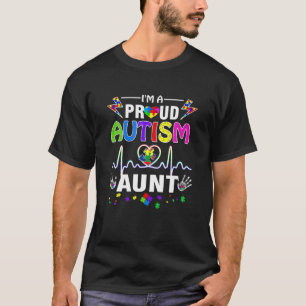 Camiseta Eu sou uma tia autista orgulhosa Tia Mulheres Cora