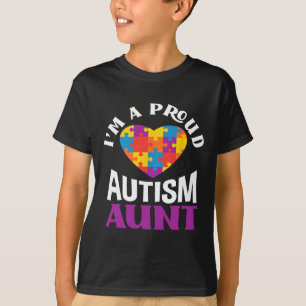 Camiseta Eu sou uma tia Quebra-cabeça do Coração Autismo Or