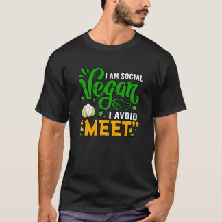 Camiseta Eu sou vegano social Eu evito Carne