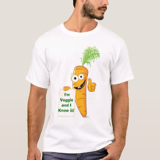 Camiseta Eu sou vegetariano e eu sei-o! T-shirt da cenoura