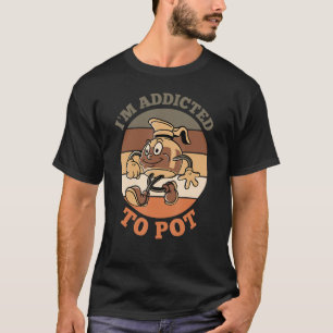 Camiseta Eu sou viciado em Pote Bebendo de café