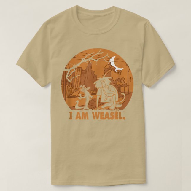 Camiseta Eu Sou Weasel Halloween Assombrado Silhouette Suns (Frente do Design)