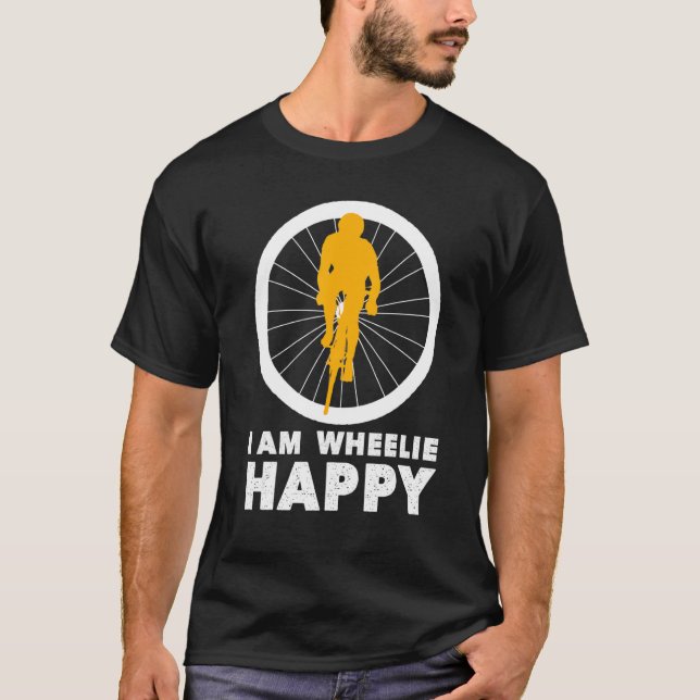 Camiseta Eu Sou Wheelie Happy Hilariary Biking (Frente)