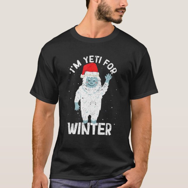 Camiseta Eu sou Yeti para o inverno Natal Branca Neve Sant (Frente)