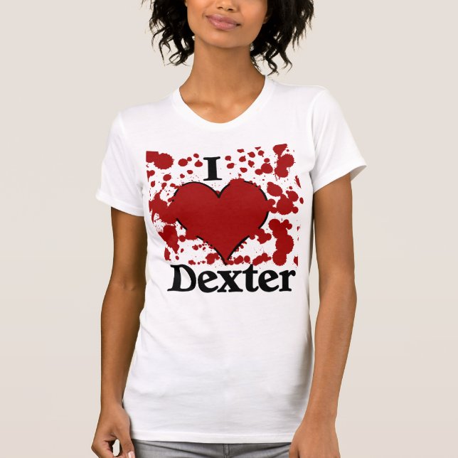 Camiseta Eu Splatter o t-shirt de Dexter do coração (Frente)
