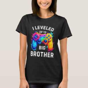 Camiseta Eu Subi de Nível Para Irmão Mais Velho Arte de Spl