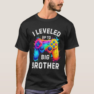 Camiseta Eu Subi de Nível Para Irmão Mais Velho Arte de Spl