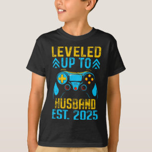 Camiseta Eu Subi de Nível Para Marido Est 2025 Recém-Casado