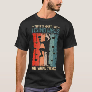 Camiseta Eu Subo Paredes E Sei Coisas Retro Climbing Rock