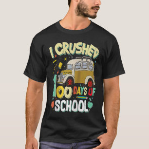 Camiseta Eu Superei 100 Dias de Ideia de Ônibus Escolar Alu