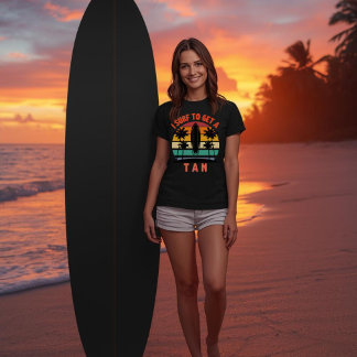Camiseta Eu Surfo para Ficar Bronzeado Surfista Engraçado |