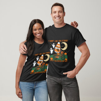 Camiseta Eu também não gosto de você Dia de as Bruxas engra
