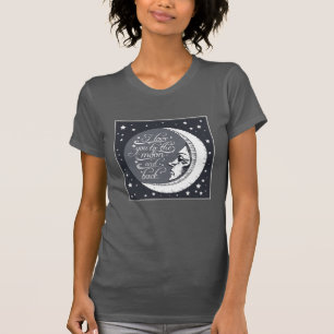 Camiseta Eu te amo à lua e à parte traseira