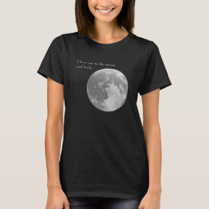 Camiseta Eu te amo à lua e à parte traseira