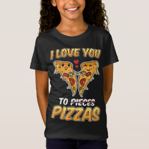 Camiseta Eu Te Amo A Pizzas Engraçado Dia de os namorados D