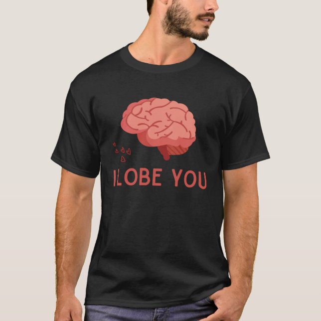 Camiseta Eu Te Amo Anatômico Cérebro Amor Neurologia Médica (Frente)