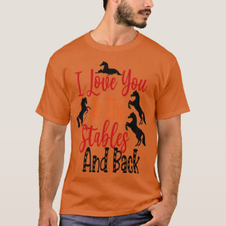 Camiseta eu te amo aos estábulos e aos cavalos traseiros