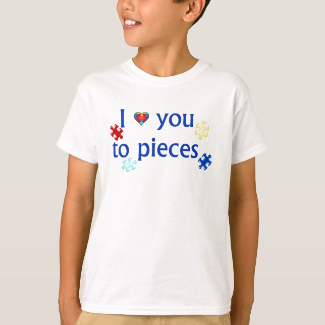 Camiseta Eu te amo às partes a consciência do autismo caçoa (Frente)