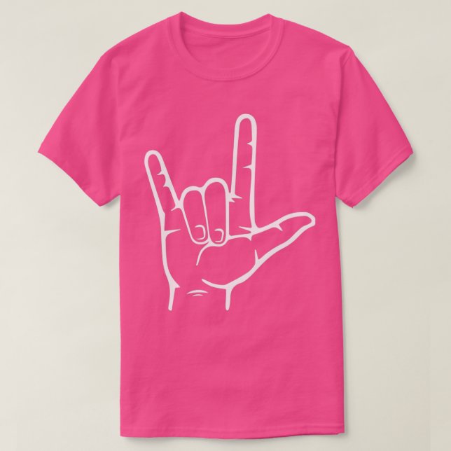 Camiseta Eu Te Amo Assinar A Língua Americana De Sinais (Frente do Design)