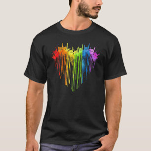 Camiseta Eu Te Amo Assinar O Arco-Íris Cardíaco Asl Orgulho