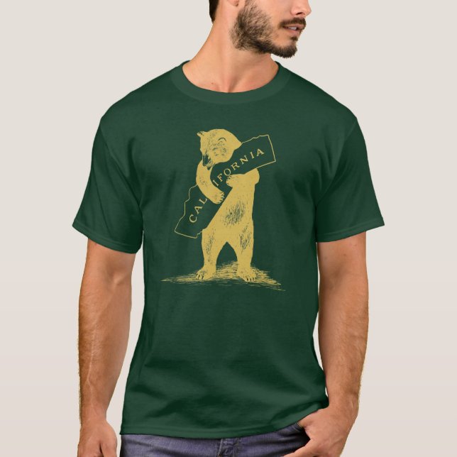 Camiseta Eu te amo Califórnia--Verde e ouro (Frente)