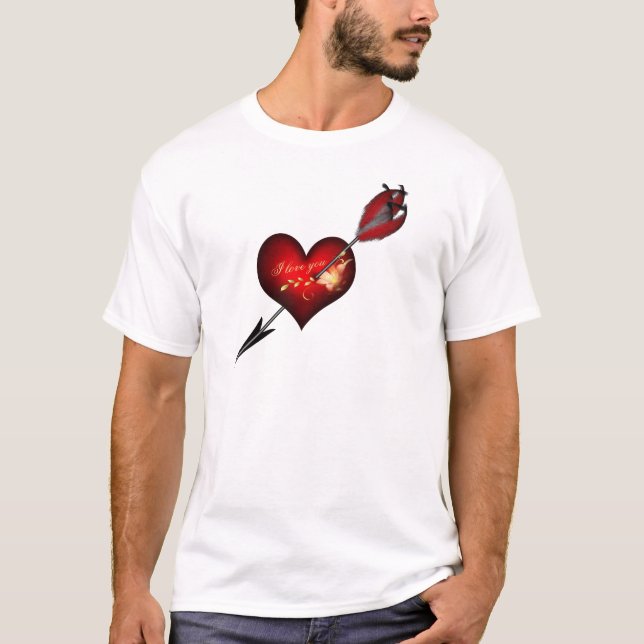 Camiseta Eu te amo coração e flecha (Frente)