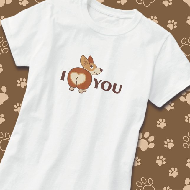Camiseta Eu Te Amo, Corgi Dog T-Shirt (Criador carregado)
