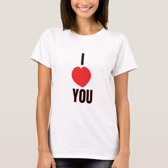 Camiseta Eu Te Amo Design Impresso T-shirts (Frente)