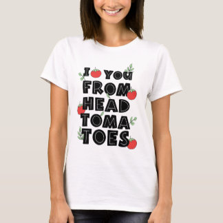 Camiseta Eu te amo do humor de tomate-cabeça