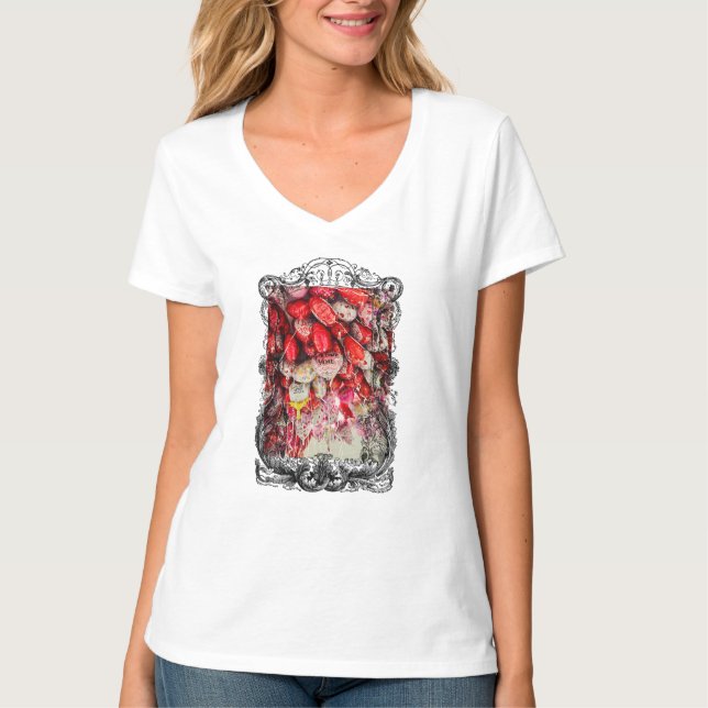 Camiseta Eu te amo e à lua e volto com a moldura (Frente)