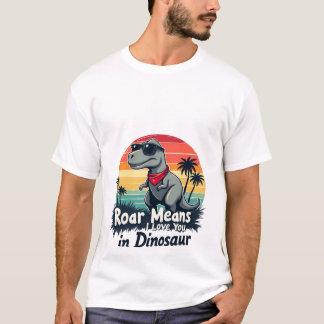 Camiseta eu te amo em dinossauro
