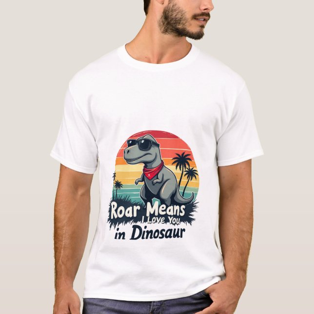 Camiseta eu te amo em dinossauro (Frente)