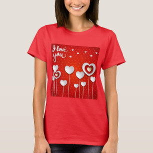 Camiseta Eu te amo em Vermelho
