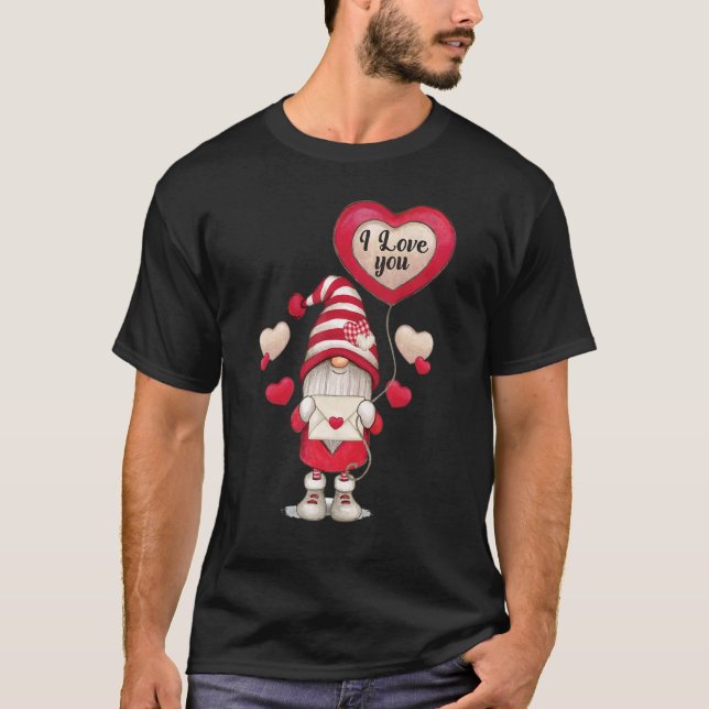 Camiseta Eu Te Amo Gnomo Dia de os namorados Bonito V Day P (Frente)