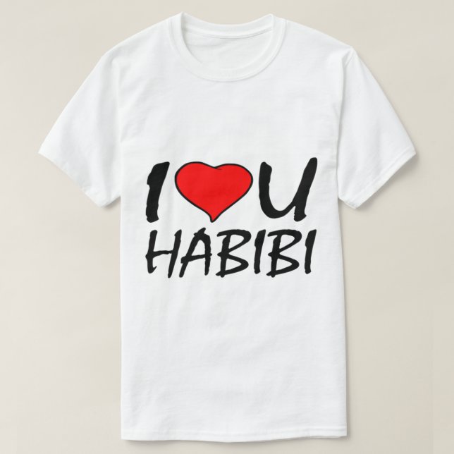 Camiseta eu te amo habibi (Frente do Design)