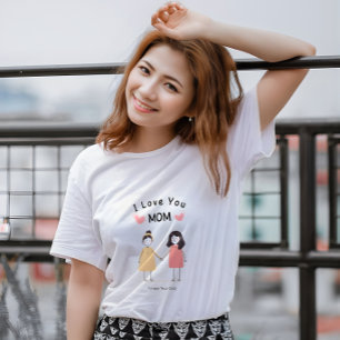 Camiseta Eu Te Amo Mãe. Presente Fofo Para o Dia d