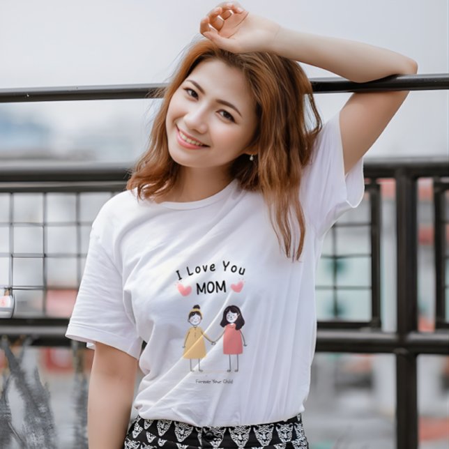 Camiseta Eu Te Amo Mãe. Presente Fofo Para o Dia d (Criador carregado)